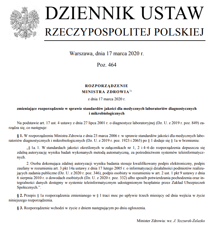 Uwaga laboratoria diagnostyczne!